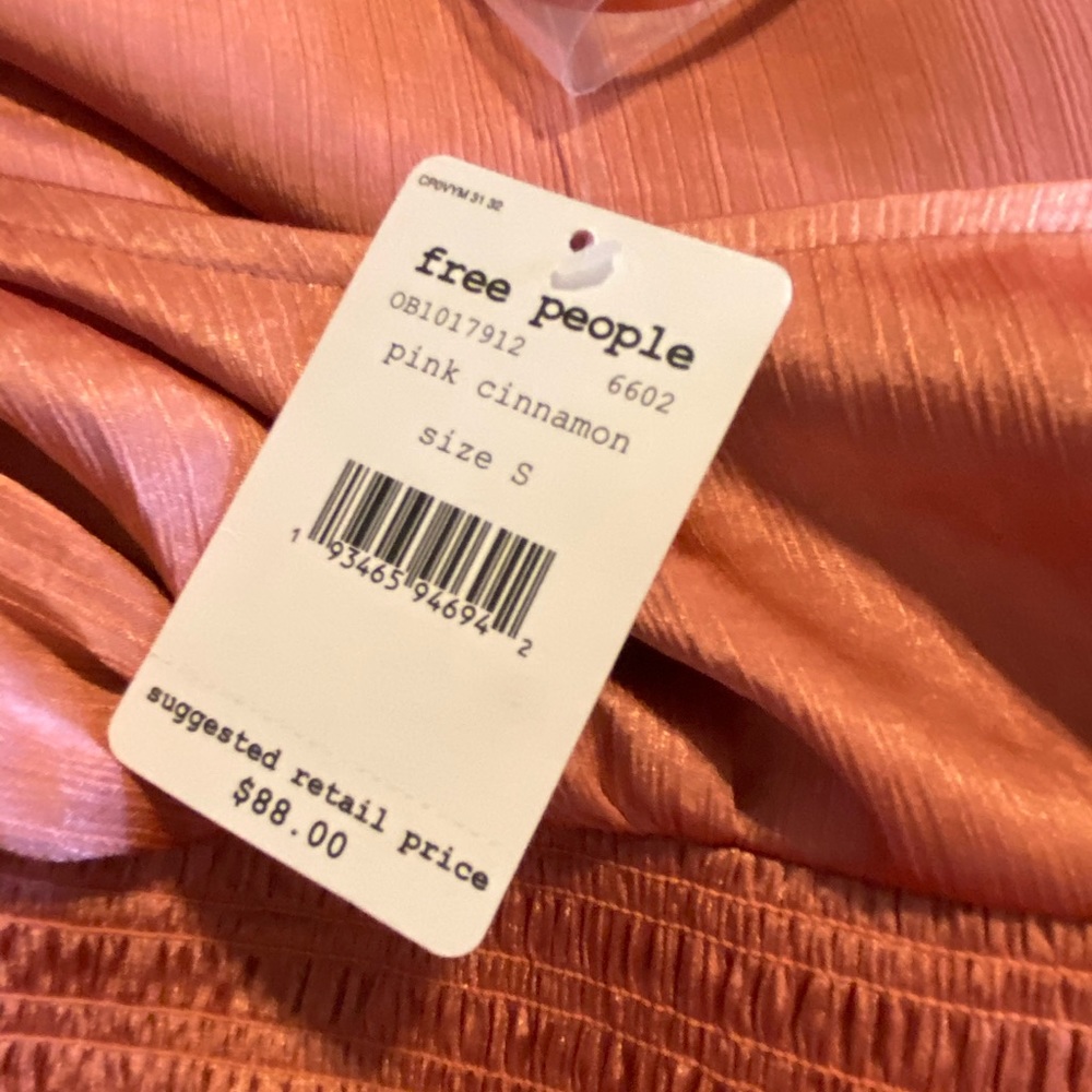 Free People Ladies Long Sleeve Santiago Blouse-Pink Cinnamon - S - Picture 12 of 12